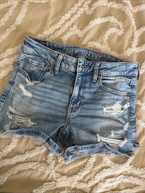 American Eagle Outfitters Light Blue Ripped Denim Shorts